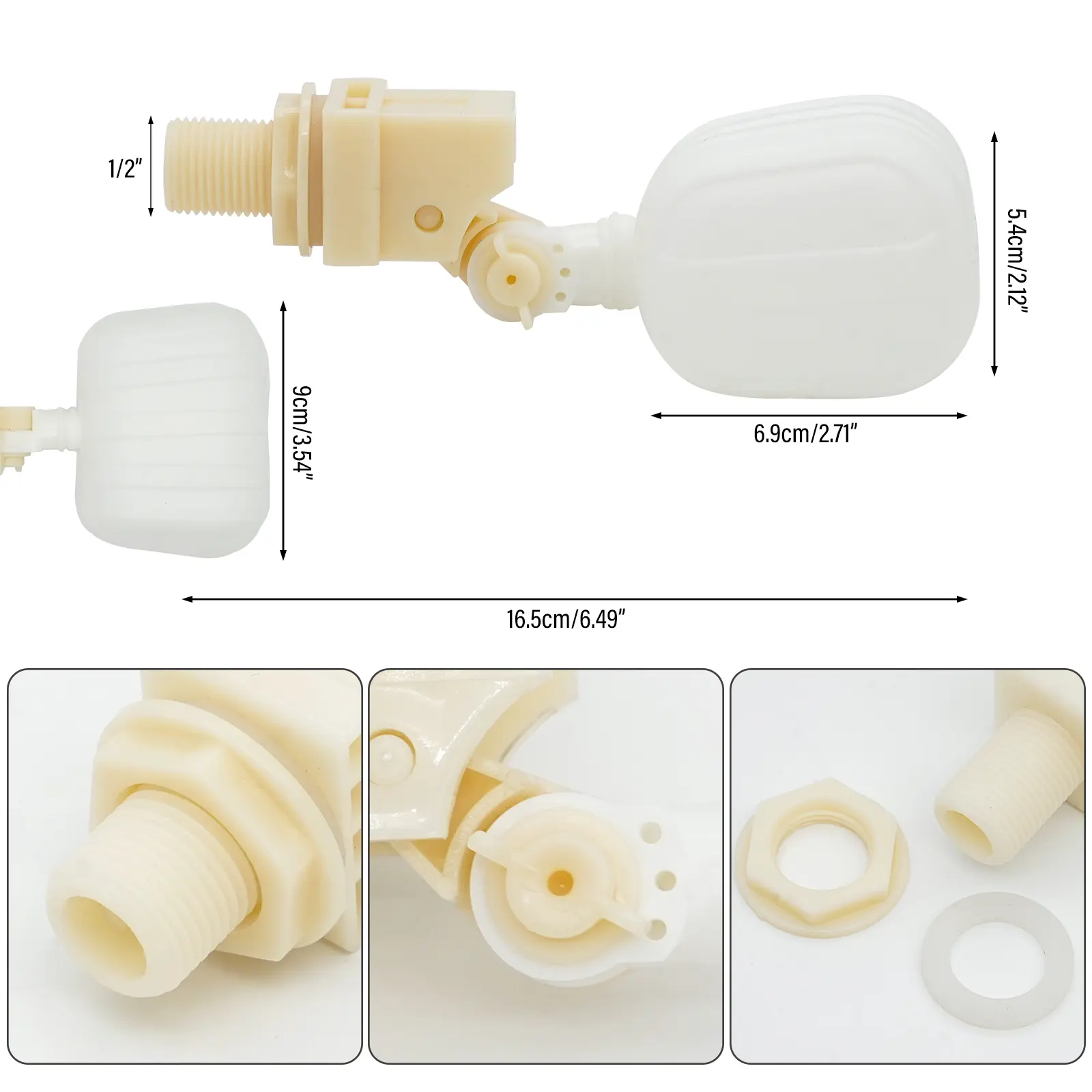 Farm Cattle Sheep Dog 1/2" 3/4" Automatic Waterer Bowl Float Valve Fish Tank Aquarium Water Humidifier Valve Livestock Tool