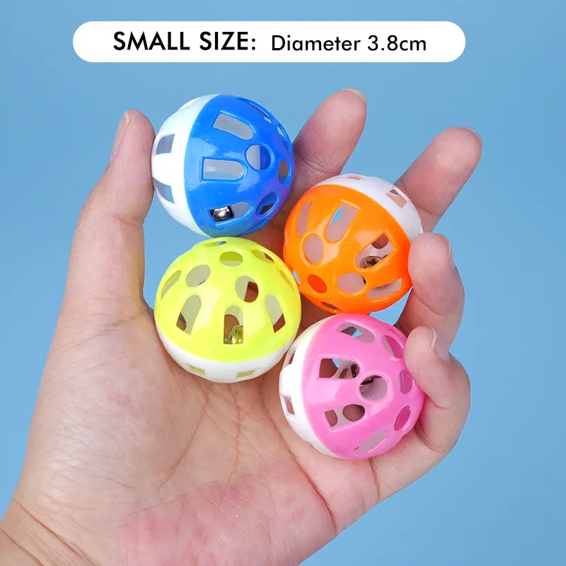 10pcs Pet Parrot Toy Balls Fun Colored Hollow Bell Ball Bird Toy Parakeet Cockatiel Parrot Chew Cage Fun Toys Pet Bird Supplies