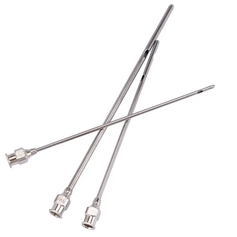 10Pcs Cow Teat Milk Passing Needle Mastitis Injection Udder Infusion Ruminal Puncture Stainless Steel Trocar Cannula Treatment
