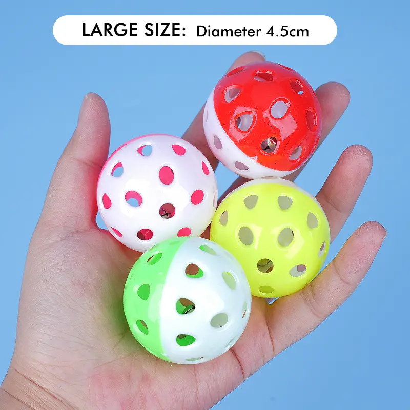 10pcs Pet Parrot Toy Balls Fun Colored Hollow Bell Ball Bird Toy Parakeet Cockatiel Parrot Chew Cage Fun Toys Pet Bird Supplies