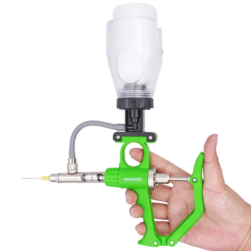 1ml/2ml/5ml Automatic Animal Continuous Syringe Veterinary Equipment With Bottles Vaccination Metal Multifunction Farm 1 Set