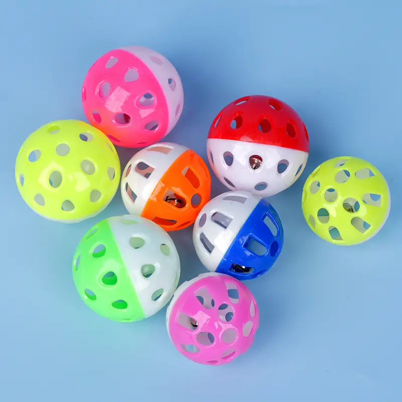 10pcs Pet Parrot Toy Balls Fun Colored Hollow Bell Ball Bird Toy Parakeet Cockatiel Parrot Chew Cage Fun Toys Pet Bird Supplies
