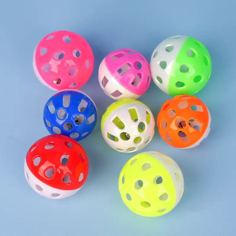 10pcs Pet Parrot Toy Balls Fun Colored Hollow Bell Ball Bird Toy Parakeet Cockatiel Parrot Chew Cage Fun Toys Pet Bird Supplies