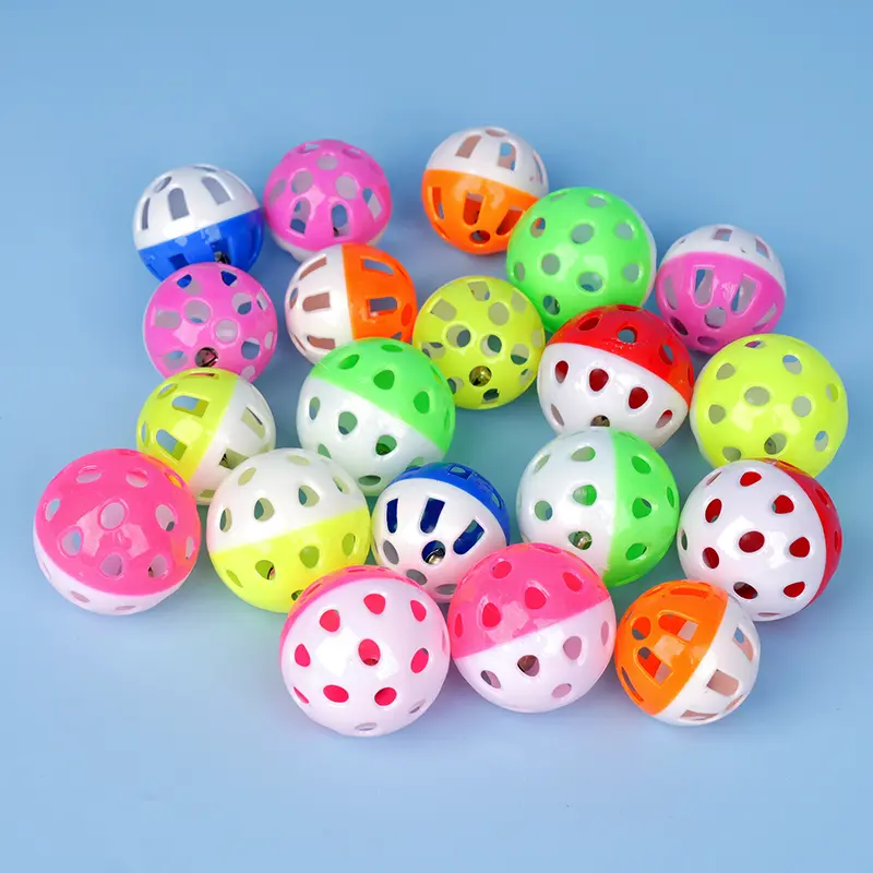 10pcs Pet Parrot Toy Balls Fun Colored Hollow Bell Ball Bird Toy Parakeet Cockatiel Parrot Chew Cage Fun Toys Pet Bird Supplies