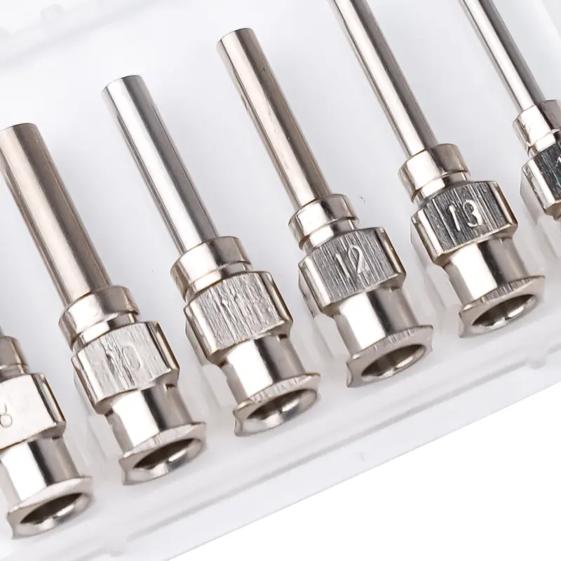 12Pcs 1/2 Inch Stainless-Steel Dispensing Needles for Injection Syringe Dispenser 8G -27g Dispenser Glue Blunt