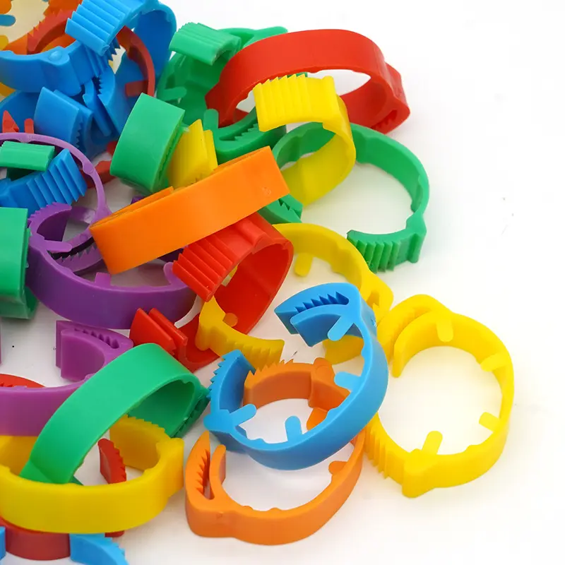10/30/50Pcs Adjustable Poultry Chicken Foot Ring Identification Leg Rings Clip for Poultry Chickens Ducks Geese Parrot