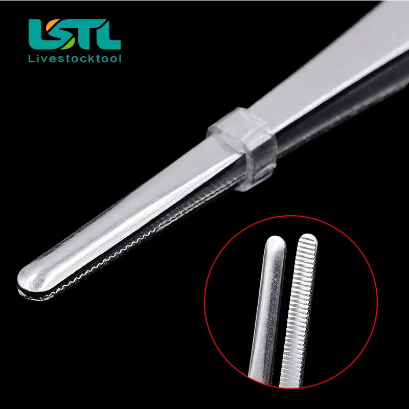 Toothed Tweezers Barbecue Stainless Steel Long Food Tongs Straight Home Medical Tweezer Garden Kitchen BBQ Tool 5 Sizes