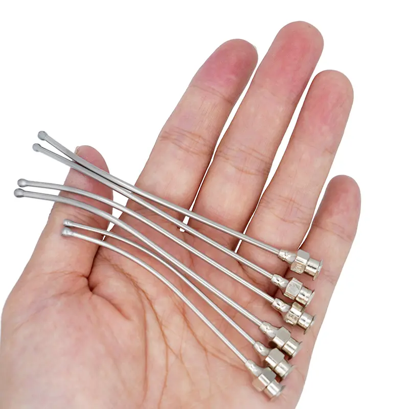2Pcs Stainless steel gastric applicator Syringe nozzle rats and mice/parrots/birds/poultry livestock/pets Elbow needle