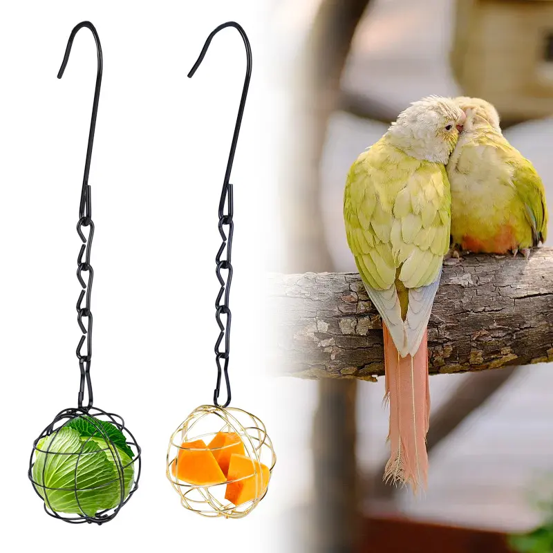 Outdoor Bird Hanging Feeder Suet Ball Feeder Bird Suet Balls Holder For Bird Feeding Metal Bird Feeder Fat Ball Energy 1Pcs
