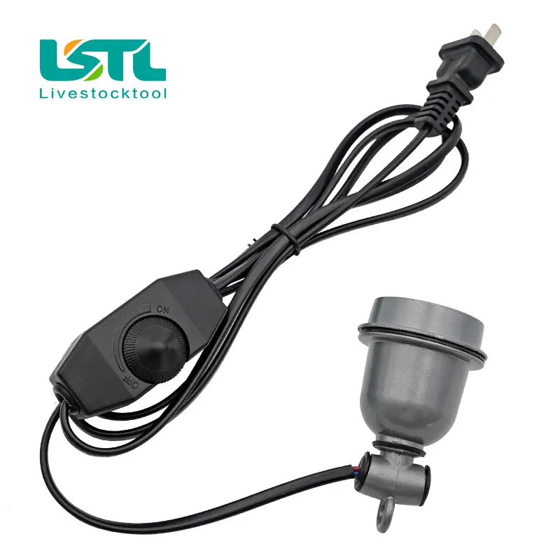 E27 Pet Reptile Heating Lamp Holder &  Power Cord Control Switch Piglet Chicken Brooder Heating Spiral Light Socket