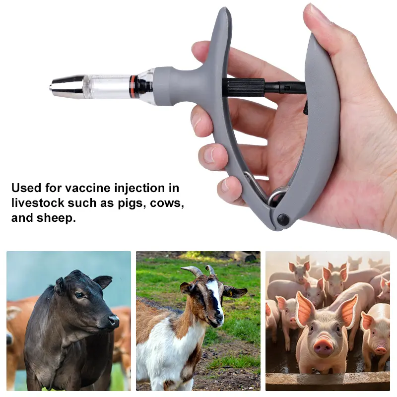 2ml/5ml Animal Continuous Syringe for Pig Goat Injection of Needles into Pigs, Cattle, sheep, chickens and poultry