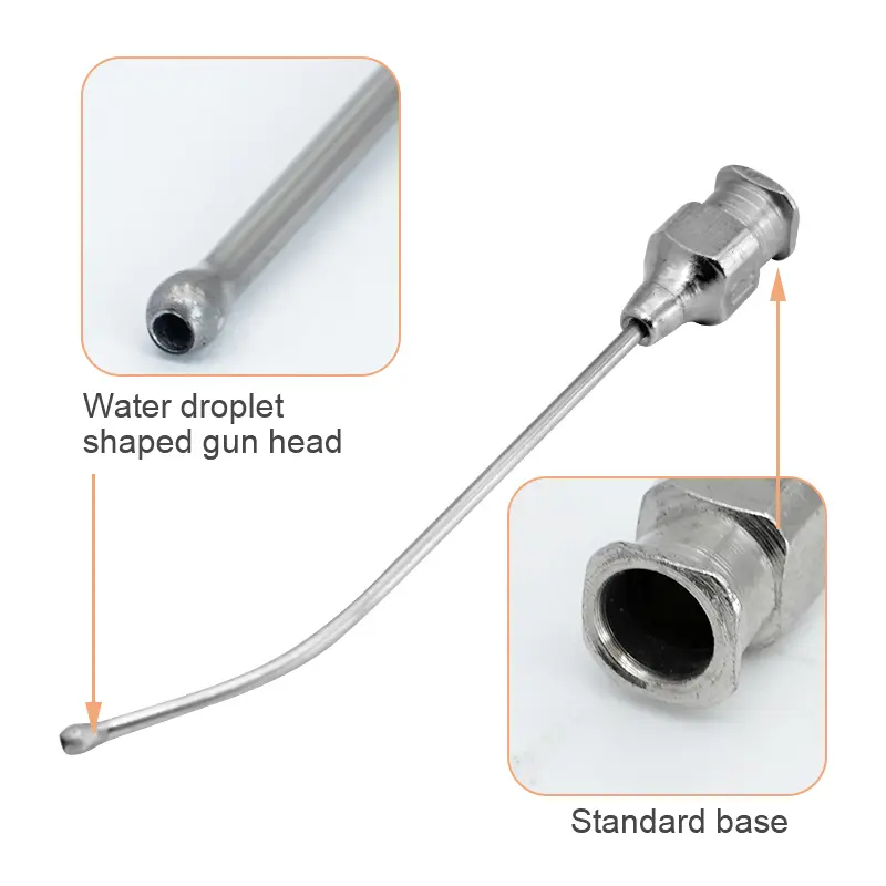 2Pcs Stainless steel gastric applicator Syringe nozzle rats and mice/parrots/birds/poultry livestock/pets Elbow needle