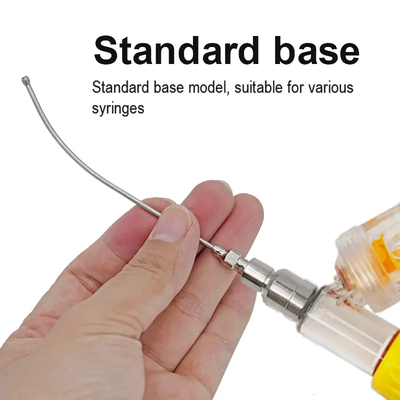 2Pcs Stainless steel gastric applicator Syringe nozzle rats and mice/parrots/birds/poultry livestock/pets Elbow needle