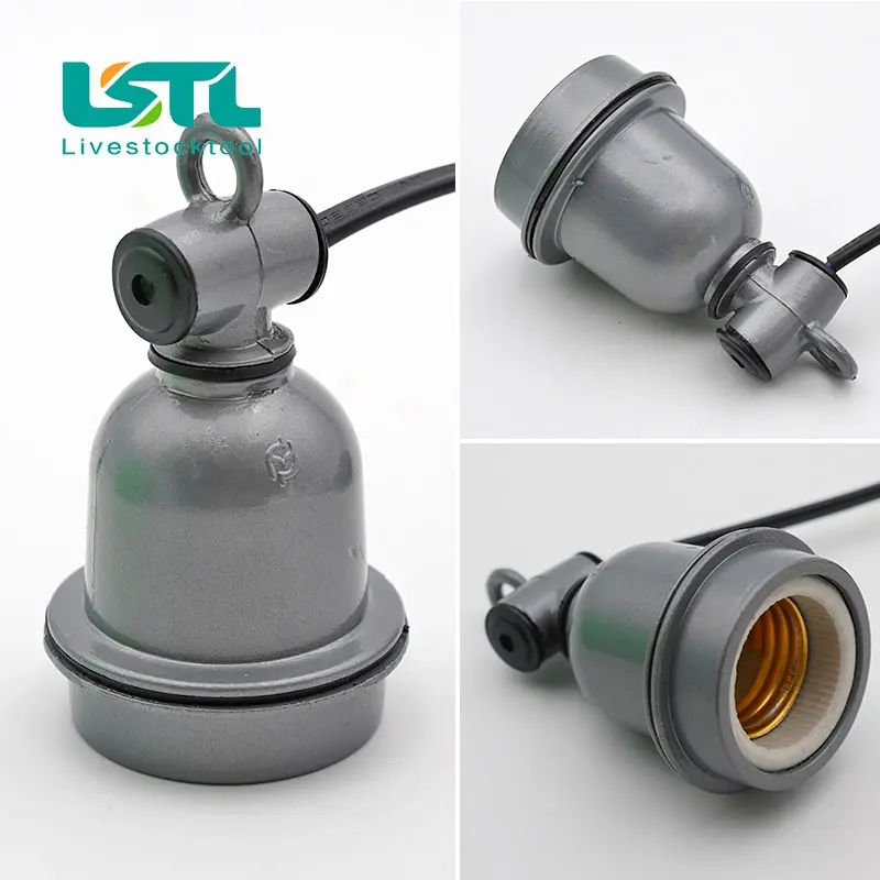 E27 Pet Reptile Heating Lamp Holder &  Power Cord Control Switch Piglet Chicken Brooder Heating Spiral Light Socket