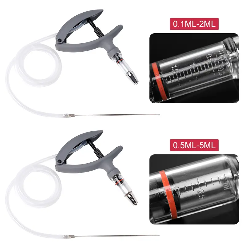 2ml/5ml Animal Continuous Syringe for Pig Goat Injection of Needles into Pigs, Cattle, sheep, chickens and poultry