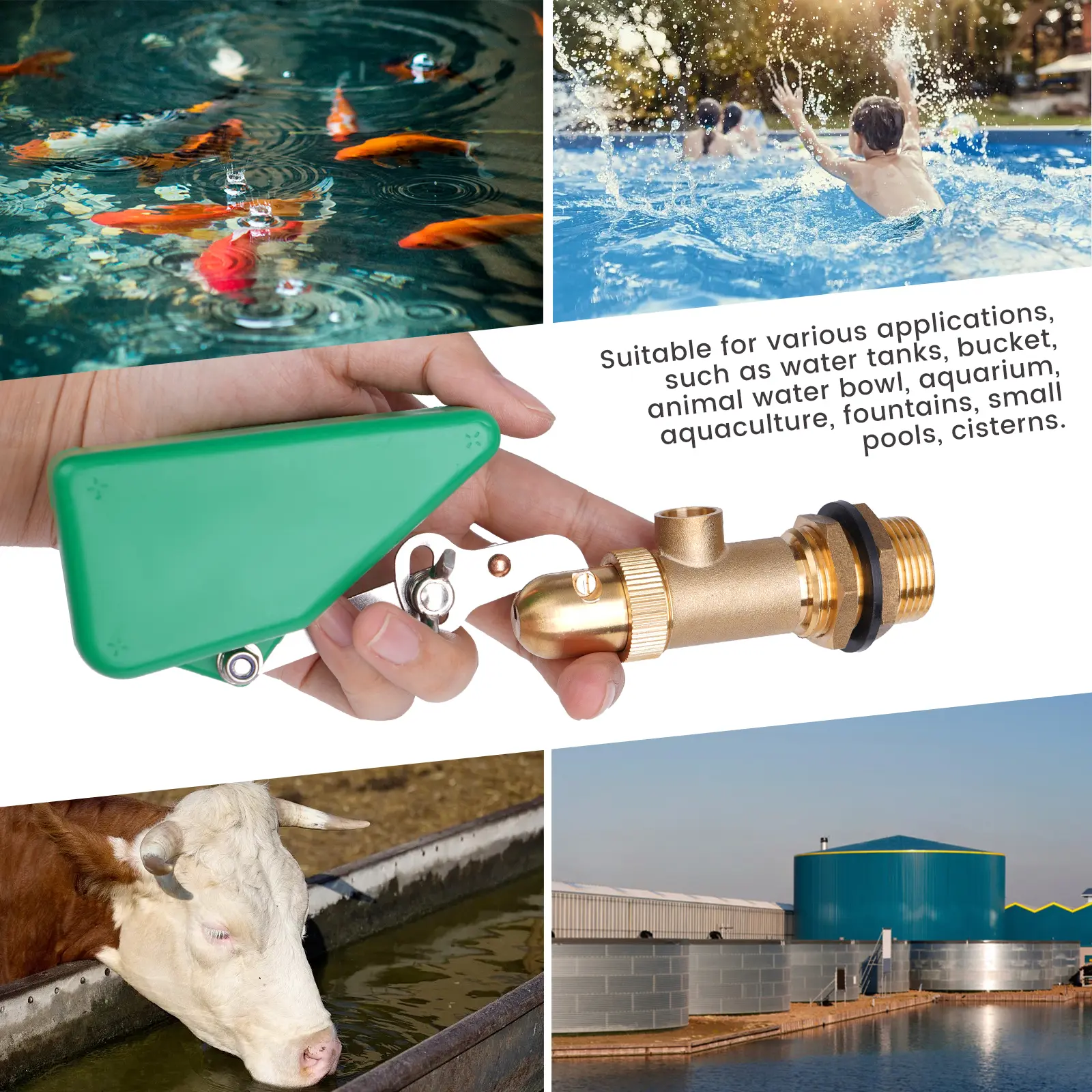 1/2" 3/4" Copper Water Float Valve Adjustable Arm Automatic Fill Float Valve Brass Water Control for Water Tank