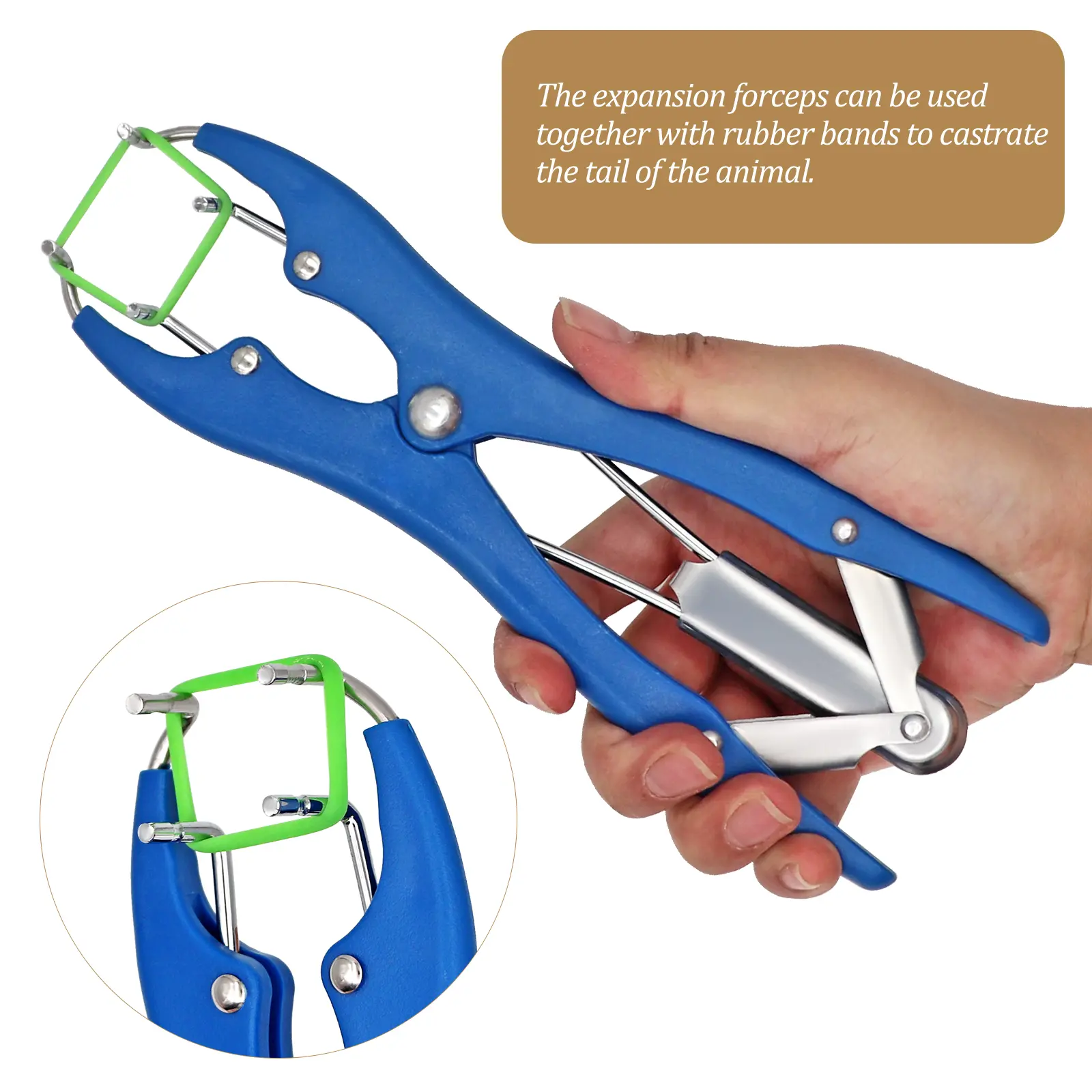 Animal Sheep Expansion Pliers Piglet Castration Forceps Tail Docking Clamp Bloodless Livestock Goat Tail Castrate Rings