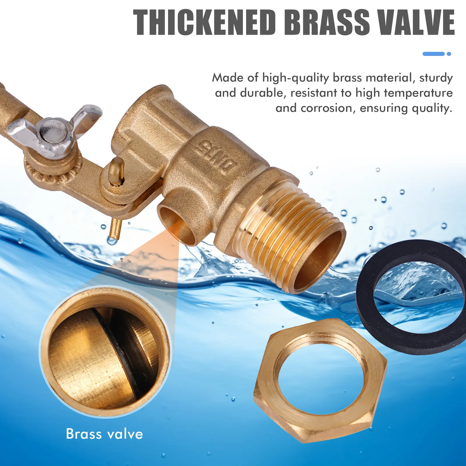 1/2 Inch Float Valve, Water Float Valve For Pond Float Valve Shutoff Auto Fill, For Livestock Tanks, Aquariums(1PCS)