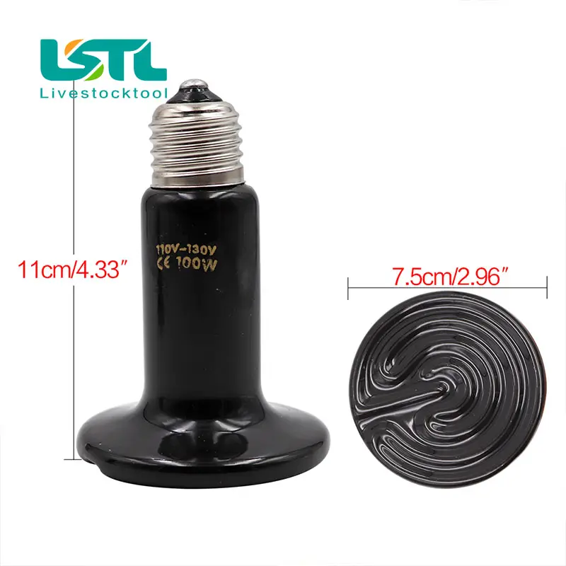 2 Pcs Pet Reptile Heating Bulb Infrared Ceramic Emitter Heat Lamps Pet Brooder Reptile Lamp 220V-240V