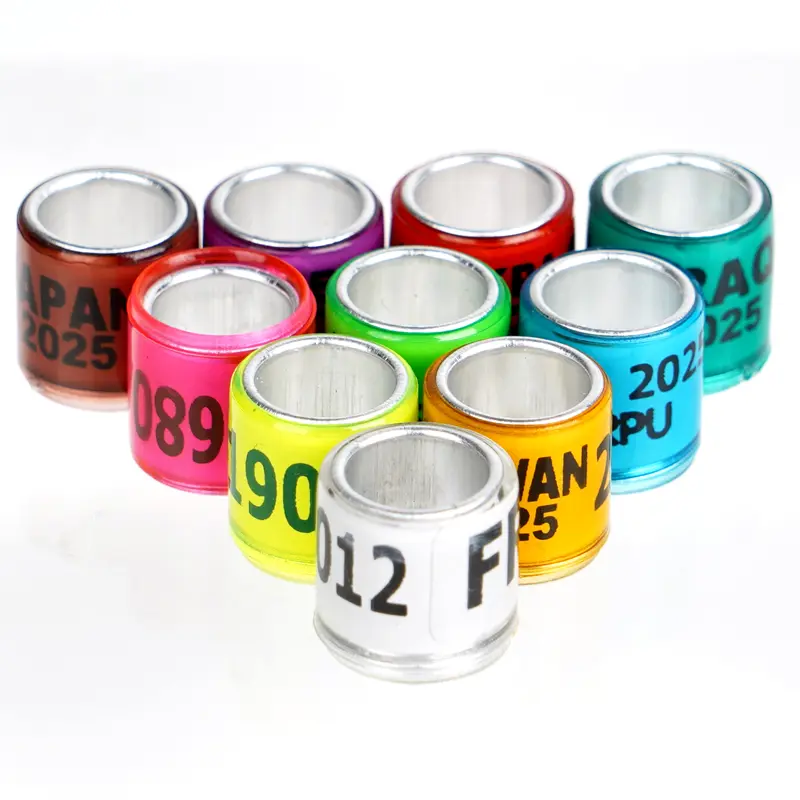 100 Pcs 2025 Aluminum Plastic Pigeon Foot Ring With Number Letter Bird Leg Sign Rings Fly Race Identification Circle Pilgrims