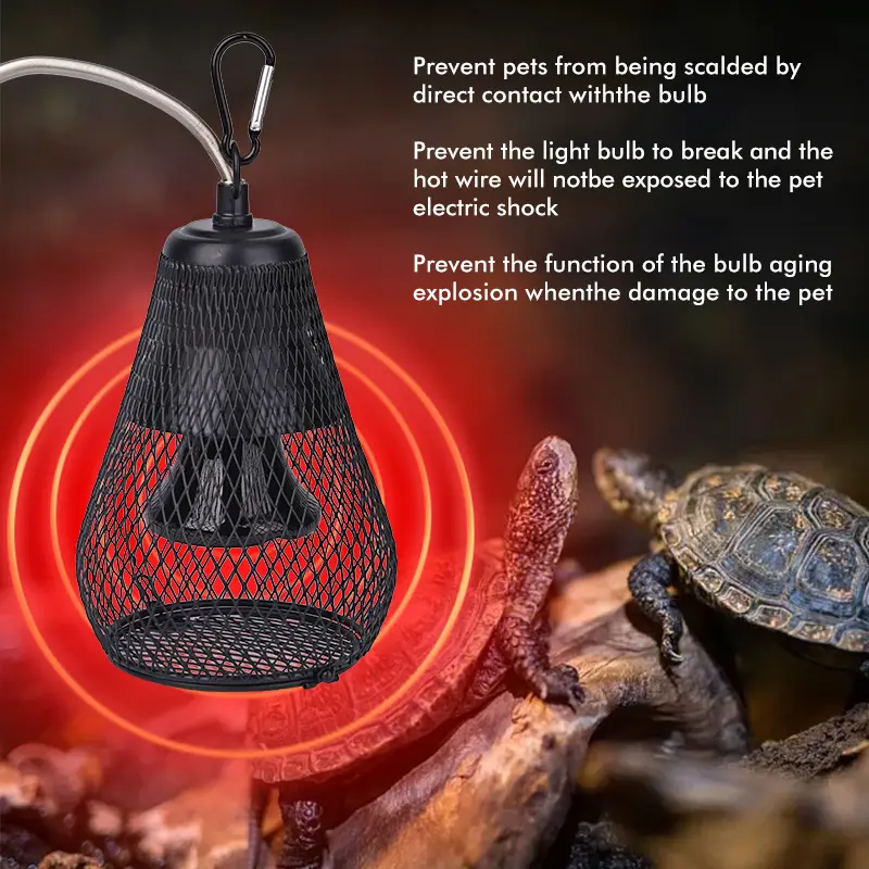 220V Pet Ceramic Heating Lamp Bulb Bird Heat Lamp Protective Cover Against Scalding No Light Emitting Heater for Reptile Poultry