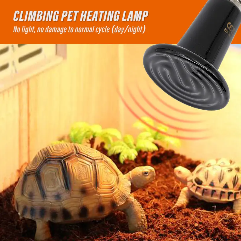 220V Pet Ceramic Heating Lamp Bulb Bird Heat Lamp Protective Cover Against Scalding No Light Emitting Heater for Reptile Poultry
