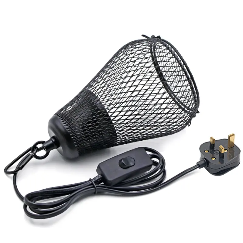 220V Pet Reptile Heating Cage Cover Ceramic Heat Lamp Ceramic Coop Heater Kit Heater Guard for Chicken Lizard Turtle Brooder