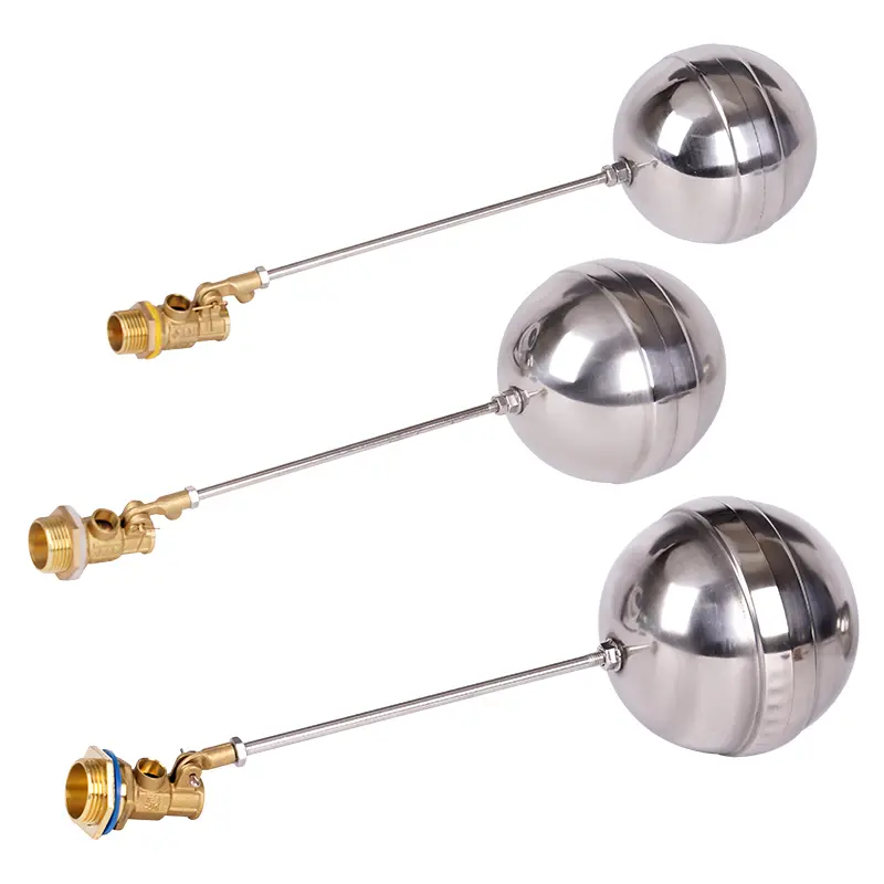1/2" 3/4" 1" Brass Float Valve Cold and Hot Water Tank Floating Ball Valve SS201 Stem Flow Control Cistern/Expansion Tanks