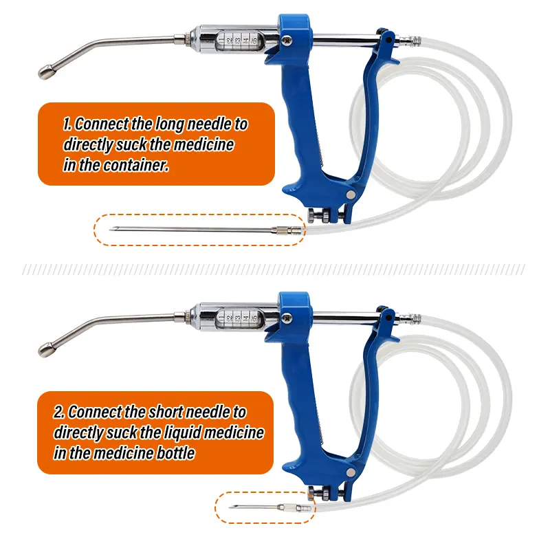 5/10/20/30ml Veterinary Continuous Dosing Device Animal Automatic Vaccine Drug Gun Drench for Cattle Goat Pig Injection
