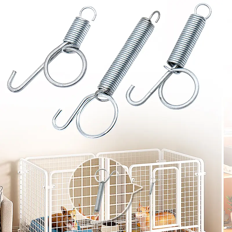 Chicken Quail Rabbit Pigeon Cage Door Metal Spring Hook Multifunctional Fixing Tension Spring For Poultry Farming 1 Pc