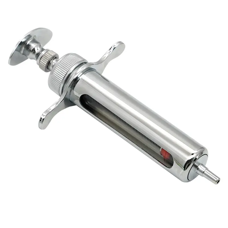10/20/30/50ML Stainless Steel Syringe Hypodermic Veterinary Animal Syringe for Pig Cattle Sheep Injector Vet Tools Farm Supplies