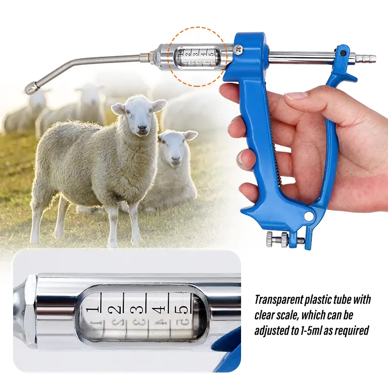 5/10/20/30ml Veterinary Continuous Dosing Device Animal Automatic Vaccine Drug Gun Drench for Cattle Goat Pig Injection