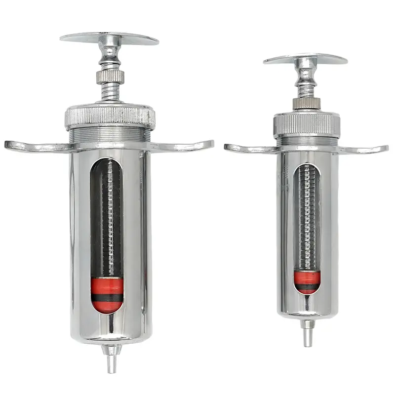 10/20/30/50ML Stainless Steel Syringe Hypodermic Veterinary Animal Syringe for Pig Cattle Sheep Injector Vet Tools Farm Supplies