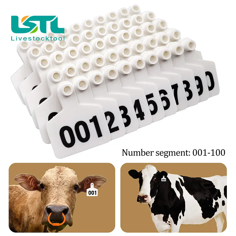 100Pcs Cattle Cow Ear Tag Cards 001-100 Numbers Farm Equipment Animal Identification Ear Tag Cow Sheep Livestock Feeding Tools