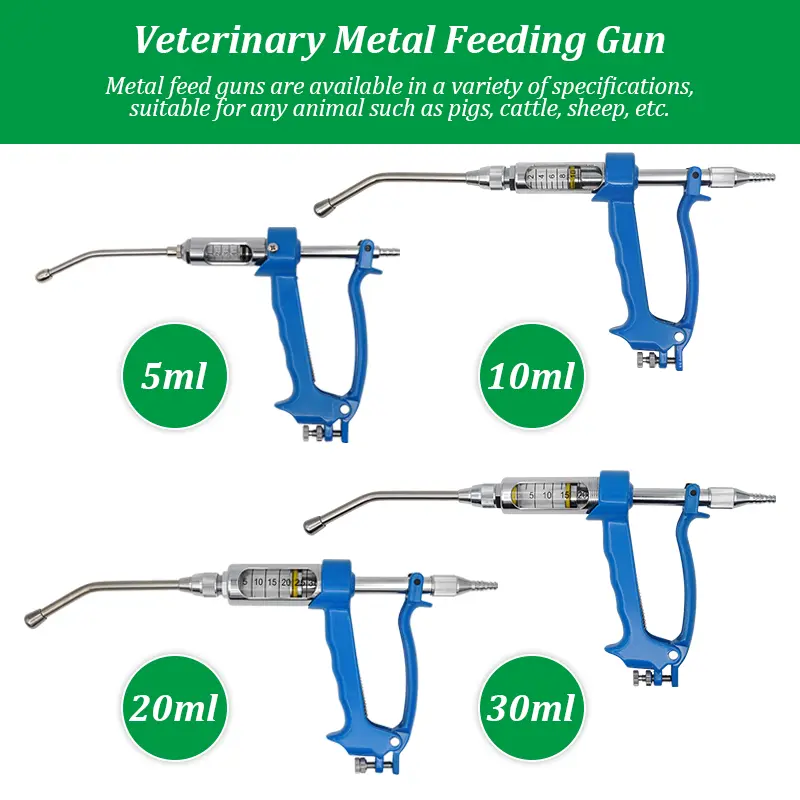 5/10/20/30ml Animal Veterinary Continuous Dosing Device Automatic Vaccine Drug Gun Drench for Cattle Goat Pig Injection With Pot