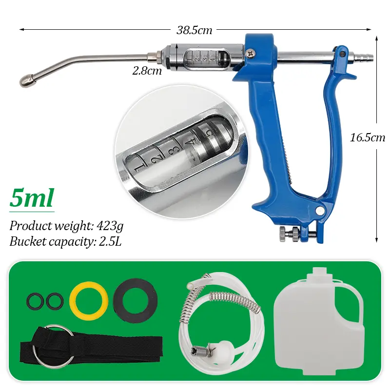 5/10/20/30ml Animal Veterinary Continuous Dosing Device Automatic Vaccine Drug Gun Drench for Cattle Goat Pig Injection With Pot