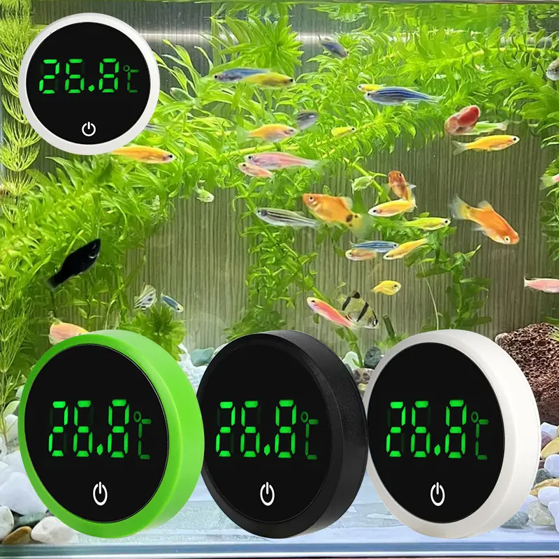 LED Digital Aquarium Thermometer LED Display Electronic Fish Tank Water Temperature Measurement Control Temp Meter Gauge