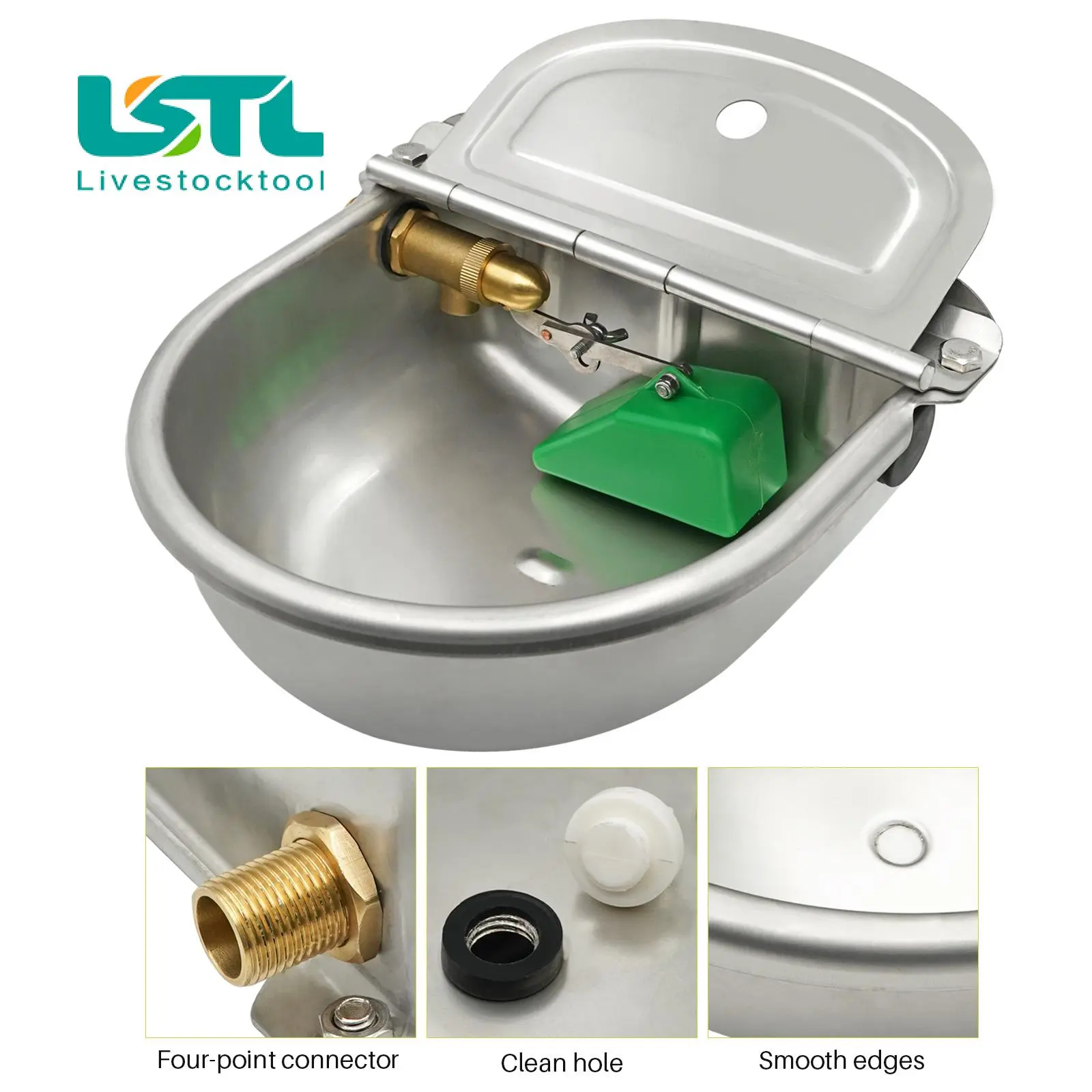 Stainless Steel Cow Horse Dog Water Drinker Bowl With Copper Valve Or Only Copper Valve Accessory Automatic Float Farming Trough