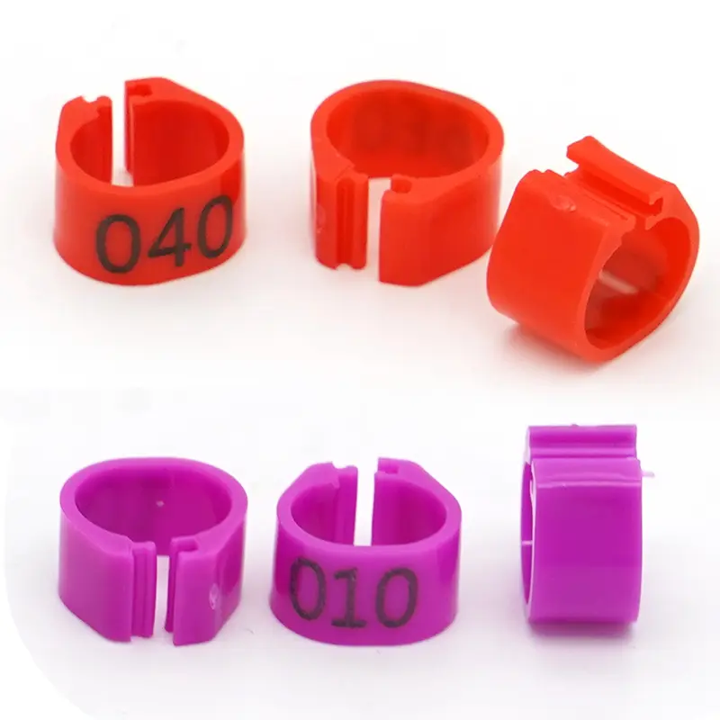 100Pcs New Pigeon Leg Rings Identify Dove Bands 8mm Plastic Parrot Clip Digital Foot Ring Pigeon Training Supply Bird Appliances