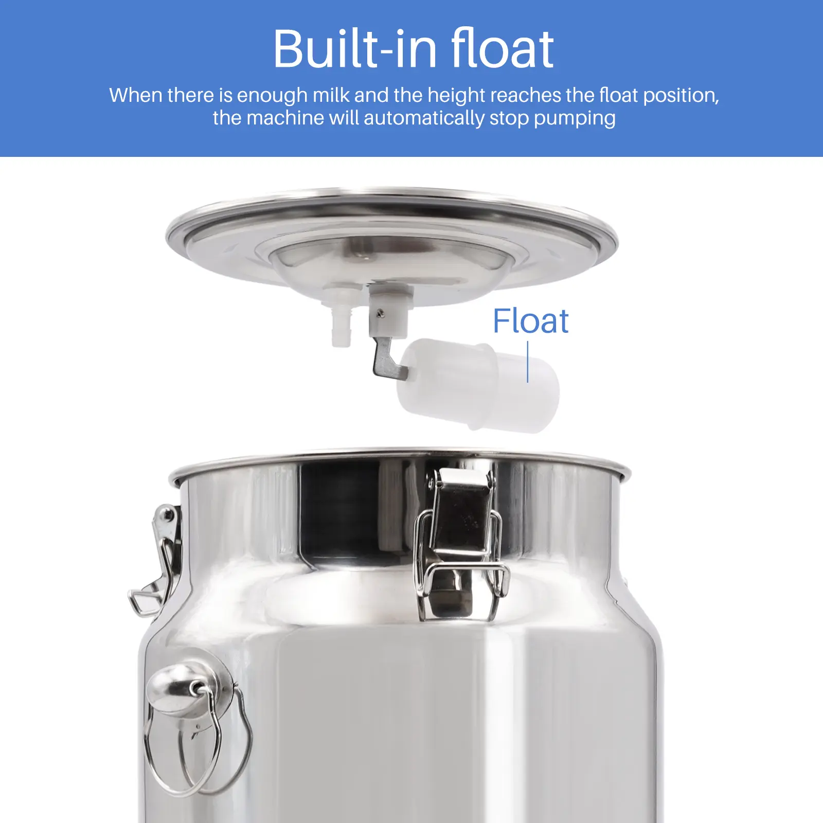 5L/10L Electric Automatic Goat Milking Machine 220V Pulsating Milking Machine Stainless Steel Milker Bucket Vacuum Pump