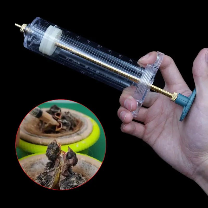 Bird Feeder Parrot Feeding Syringe Veterinary Injection Continuous Bird Feeder Dog And Cat Mixing Silicone 10/20/30/50/100ml