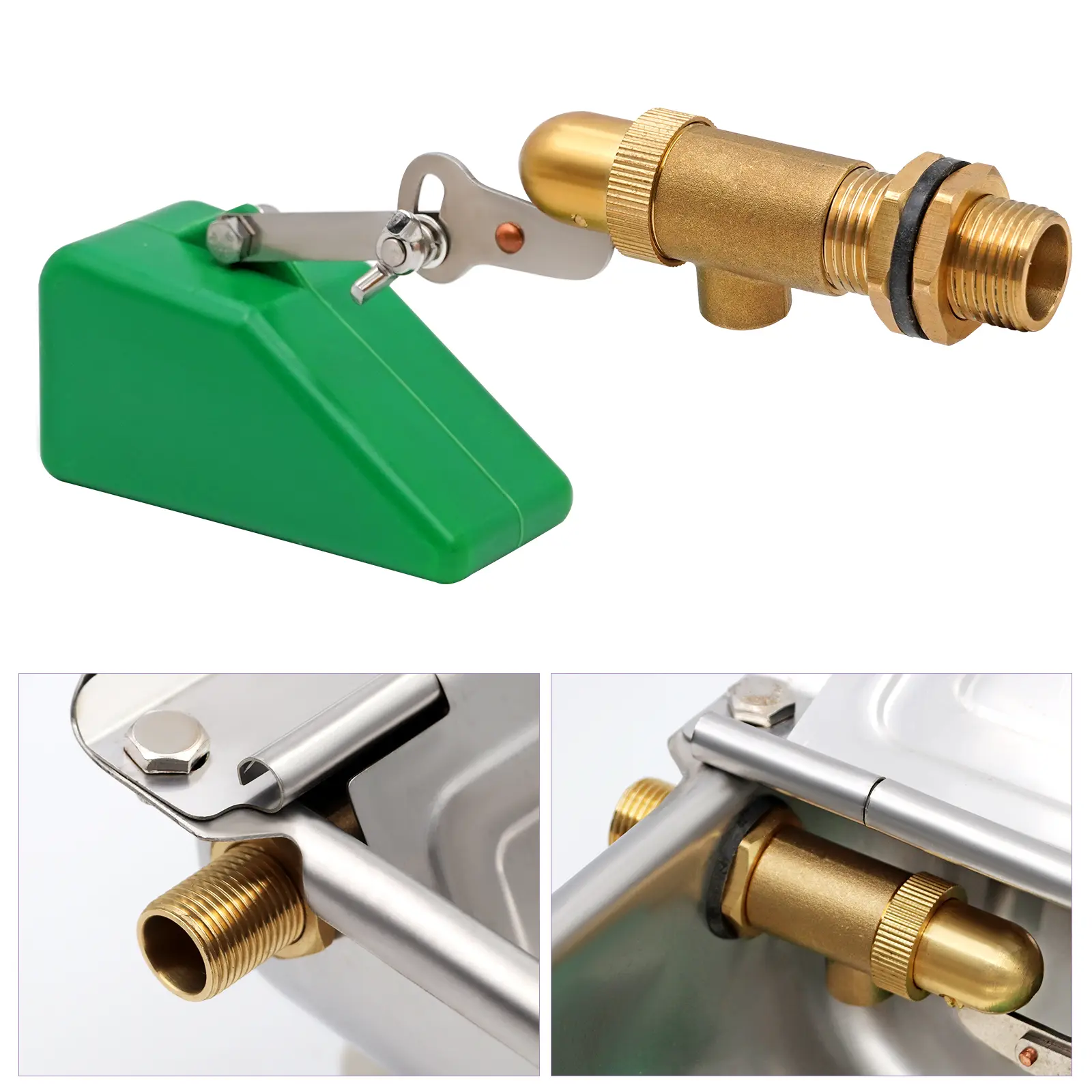1Pcs Brass Float Valve 1/2 Inch Drinker Bowl Copper Water Float Valve Adjustable Arm Automatic Fill Float Valve Water Tank