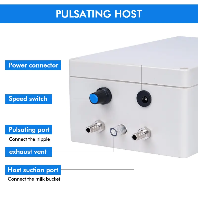 12V Electric Milking Goat Cow Electric Milker Machine Accessory Electric and Pulse Host Vacuum Pump for Donkey Sheep Cow Horse