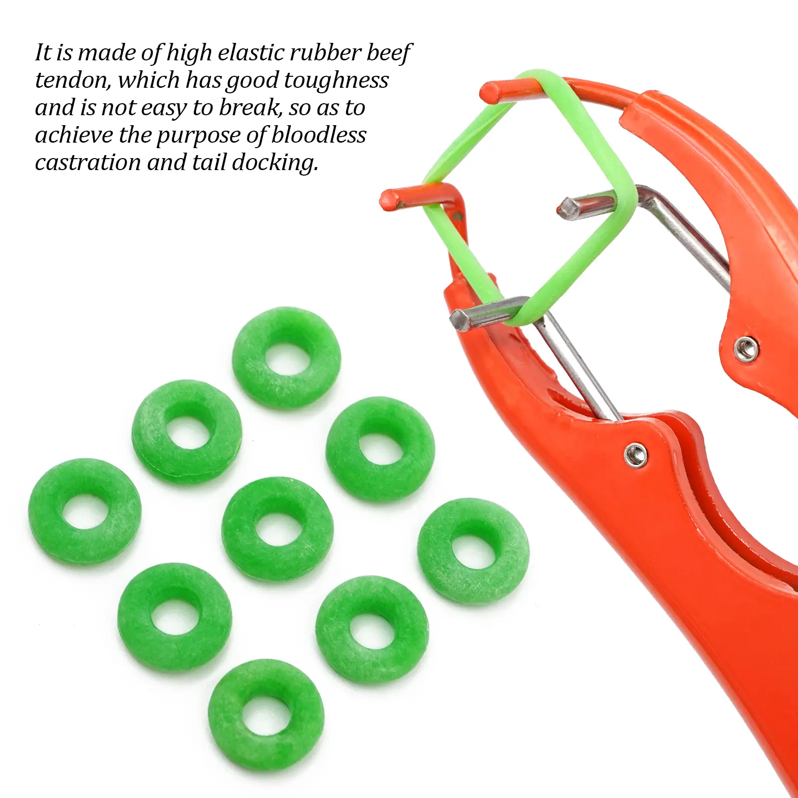 Livestock Pig Goat Castration Forceps Expansion Clamp Elasticity Rubber Castration Rings Farm Animal Bloodless Broken Tail Plier