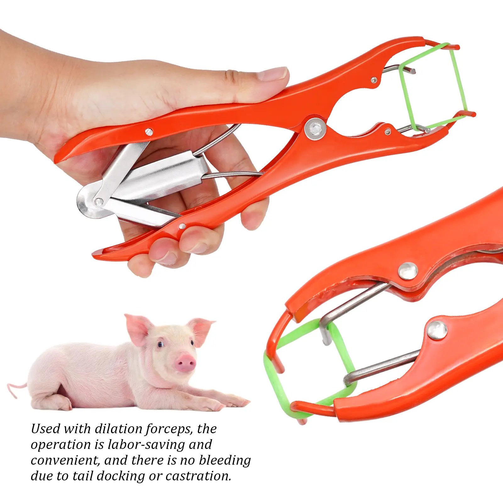 Livestock Pig Goat Castration Forceps Expansion Clamp Elasticity Rubber Castration Rings Farm Animal Bloodless Broken Tail Plier