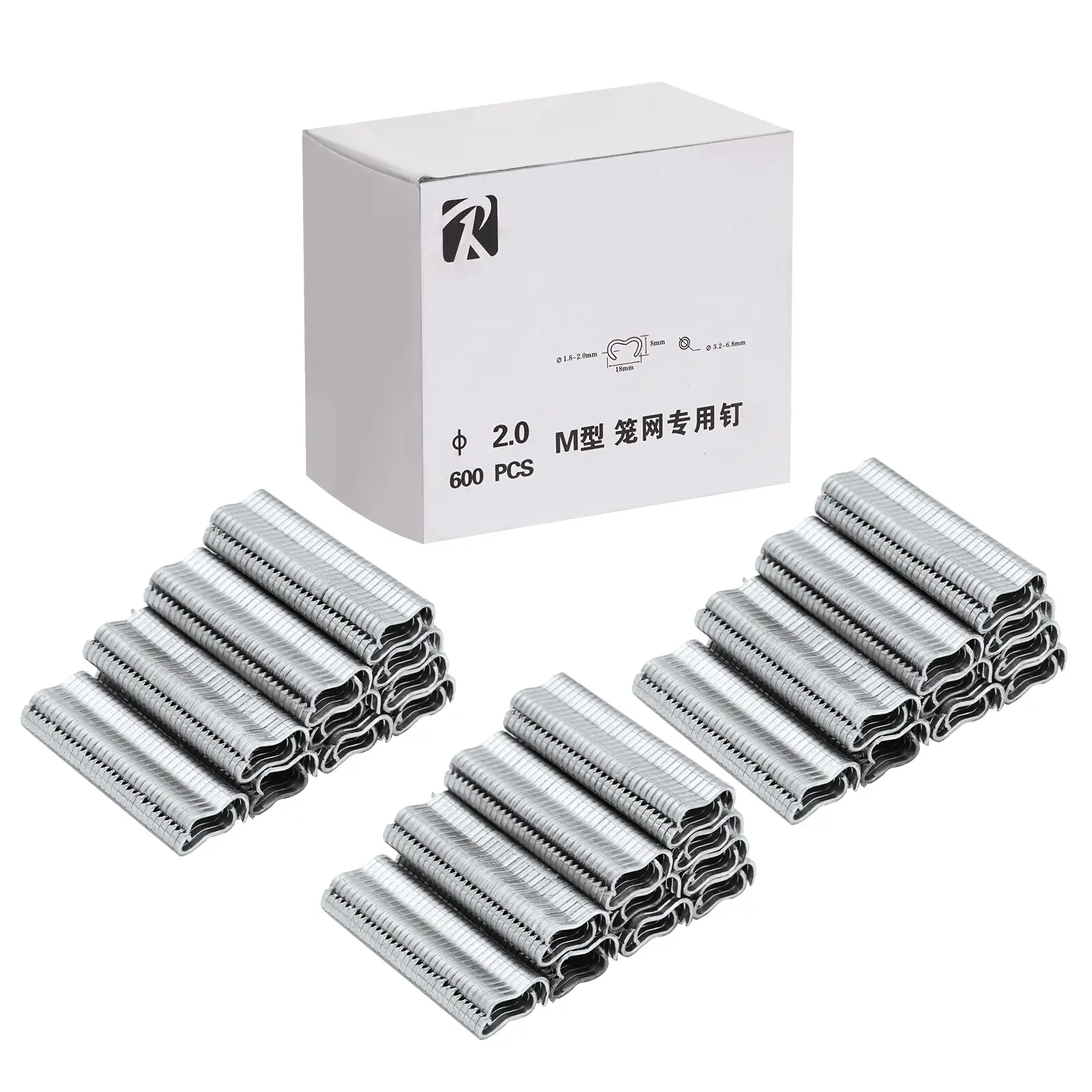 600pcs/box M nail Cages installed Chicken Duck Bird Dog cage clamp 2.0 Quail Tied dove cage clamp Rabbit staples 600/1200/1800Pc