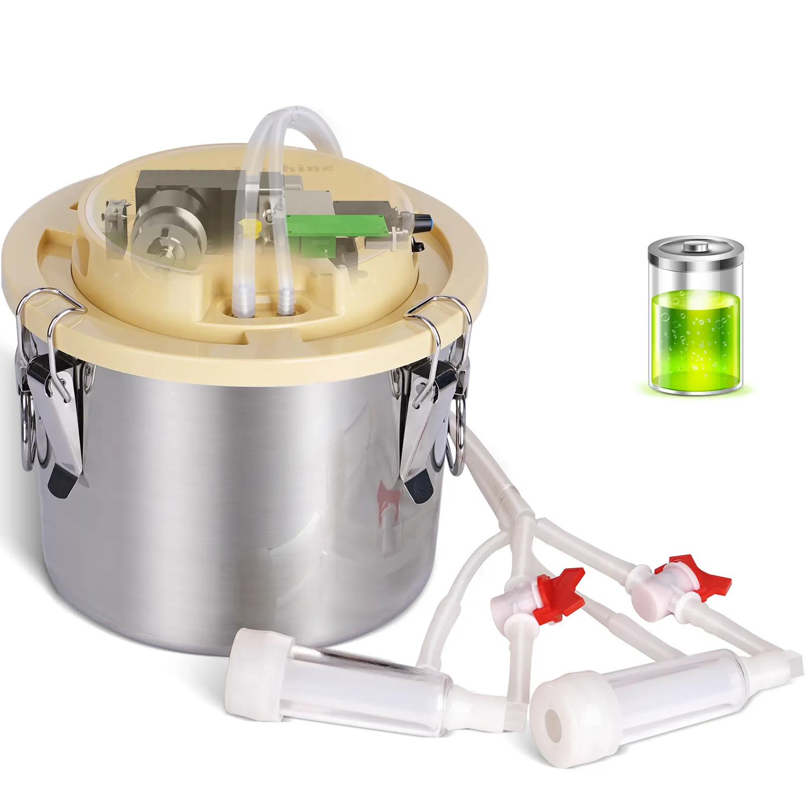 8L Integrated Electric Milking Machine for Cattle and Sheep, Portable Household Breast Pump with Charging and Plugging Functions