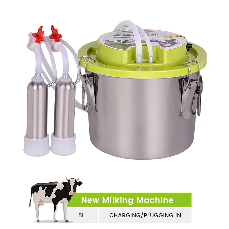 8L Integrated Electric Milking Machine for Cattle and Sheep, Portable Household Breast Pump with Charging and Plugging Functions
