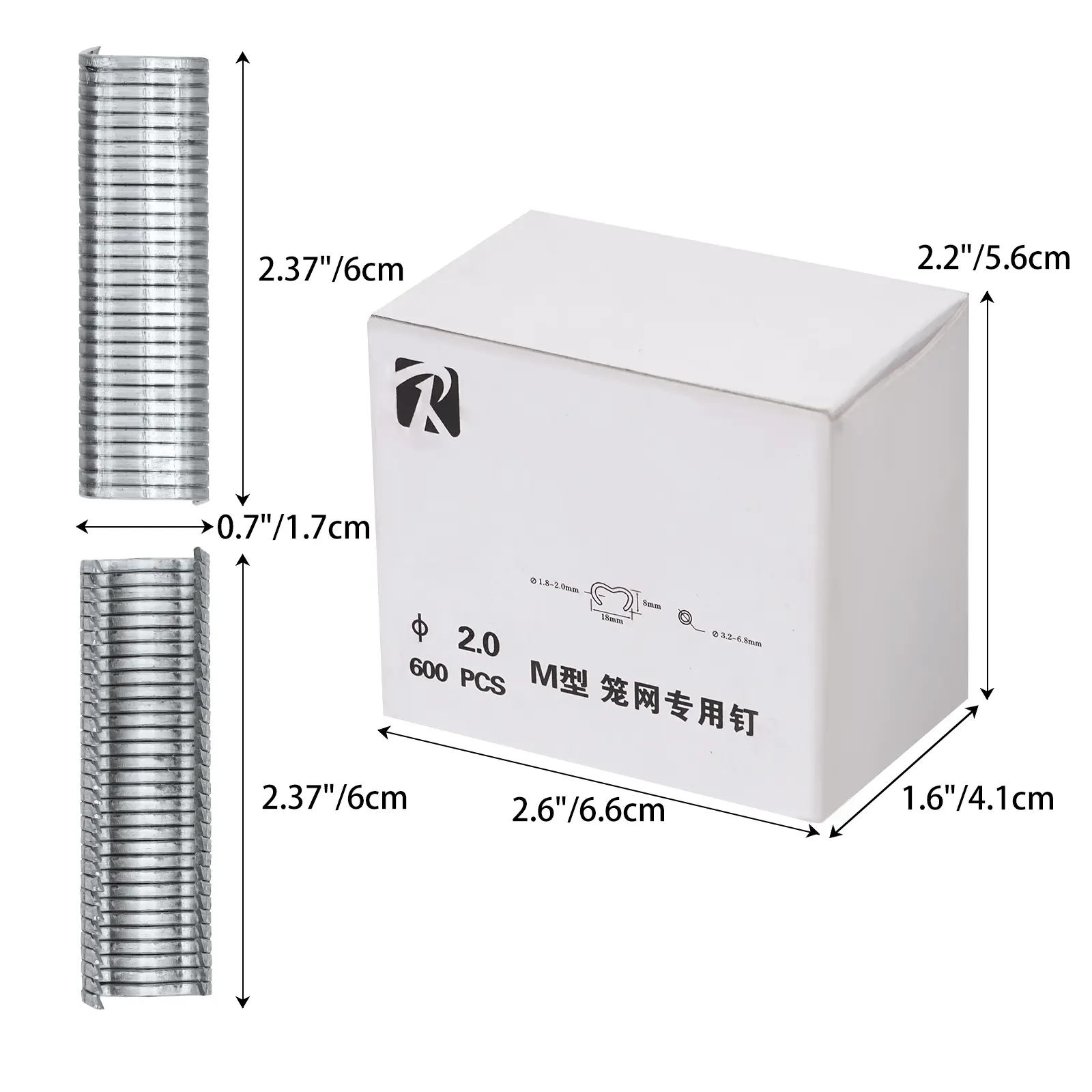 600pcs/box M nail Cages installed Chicken Duck Bird Dog cage clamp 2.0 Quail Tied dove cage clamp Rabbit staples 600/1200/1800Pc