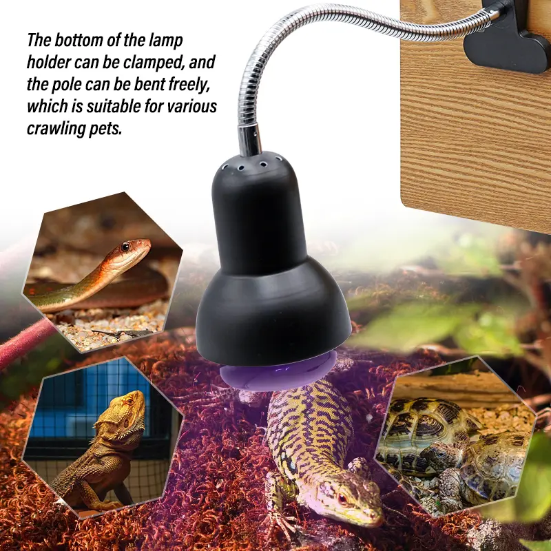 Pet Animals Heat Light Reptile Heating Lamp E27 Clip-on Lamp Holder Turtle Basking UV Light Bulbs Heating Lamp Amphibians